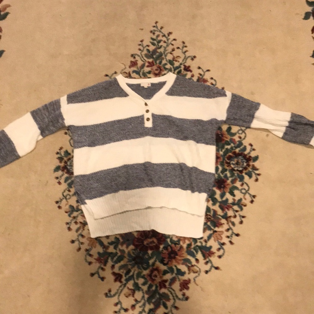 Blue and White Sweater